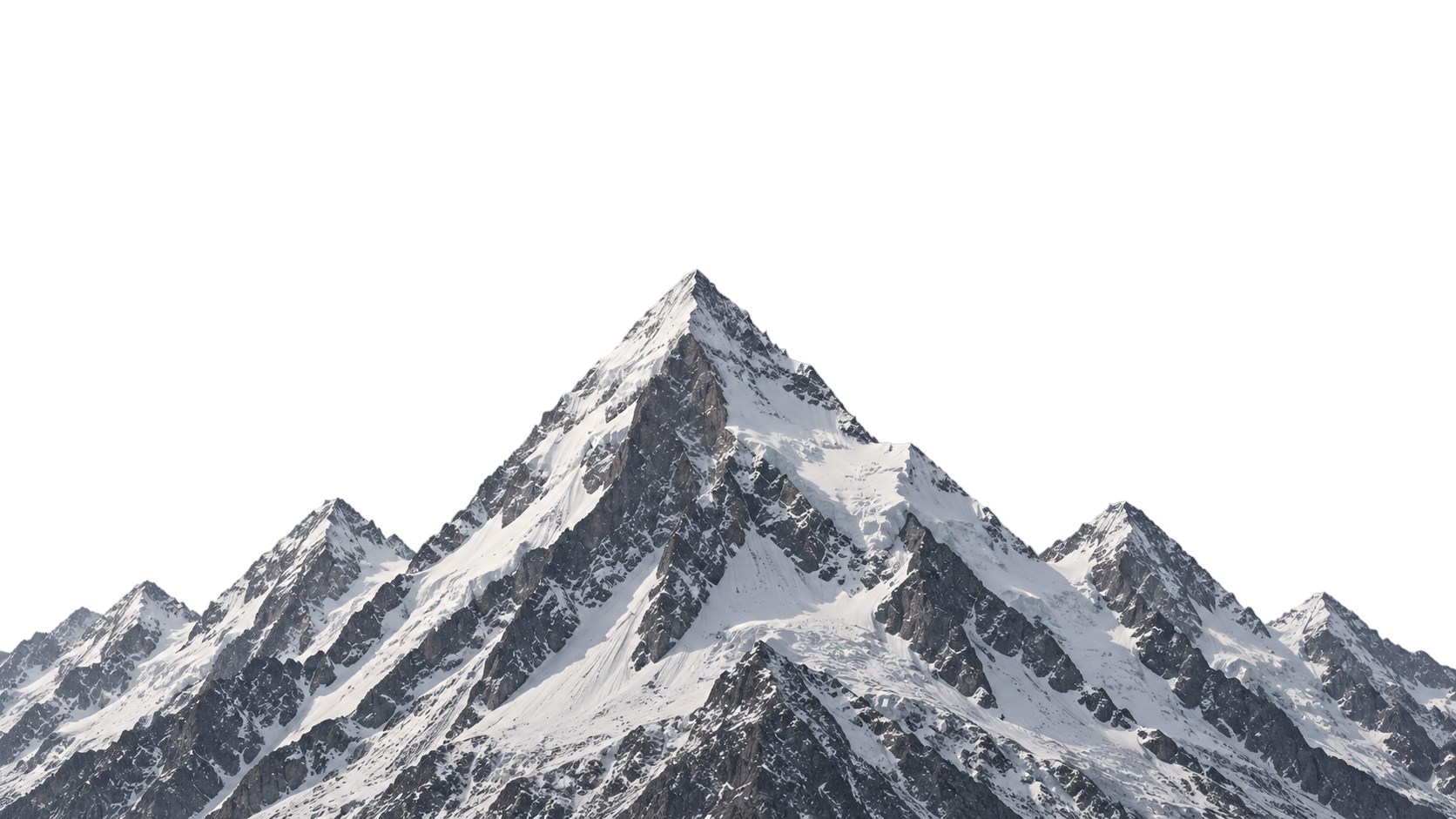 Snow-covered mountain range